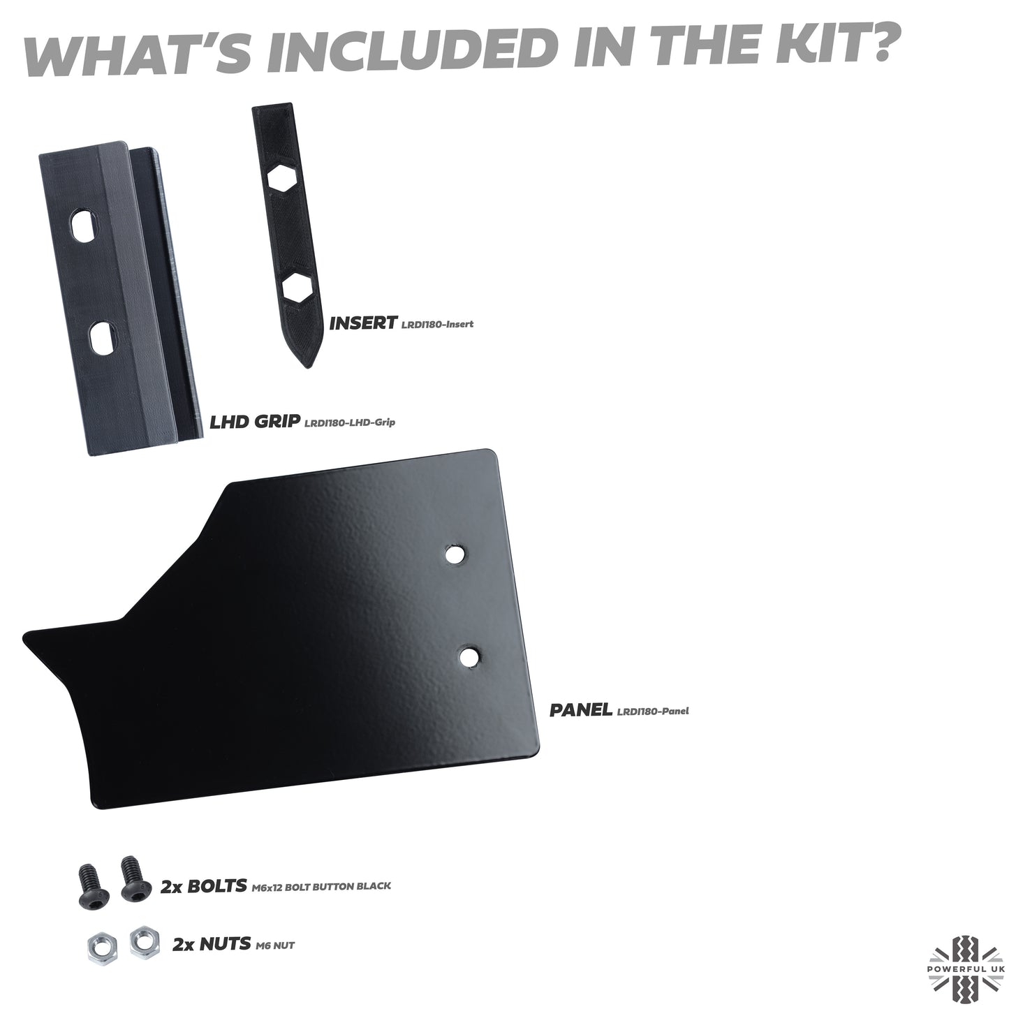 Auxiliary Panel Kit for Land Rover Defender L663 - Satin Black - Left Hand Drive