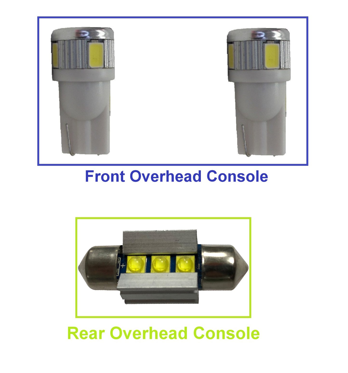 Interior Light LED Upgrade Kit - 3pc - White - for Nissan Navara D40