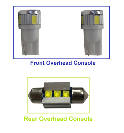 Interior Light LED Upgrade Kit - 3pc - White - for Nissan Navara D40