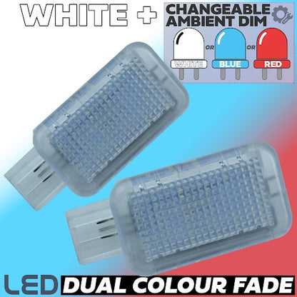 WHITE-RED-BLUE LED interior Footwell ambient lamp upgrade for Land Rover Discovery 5 (2pc)