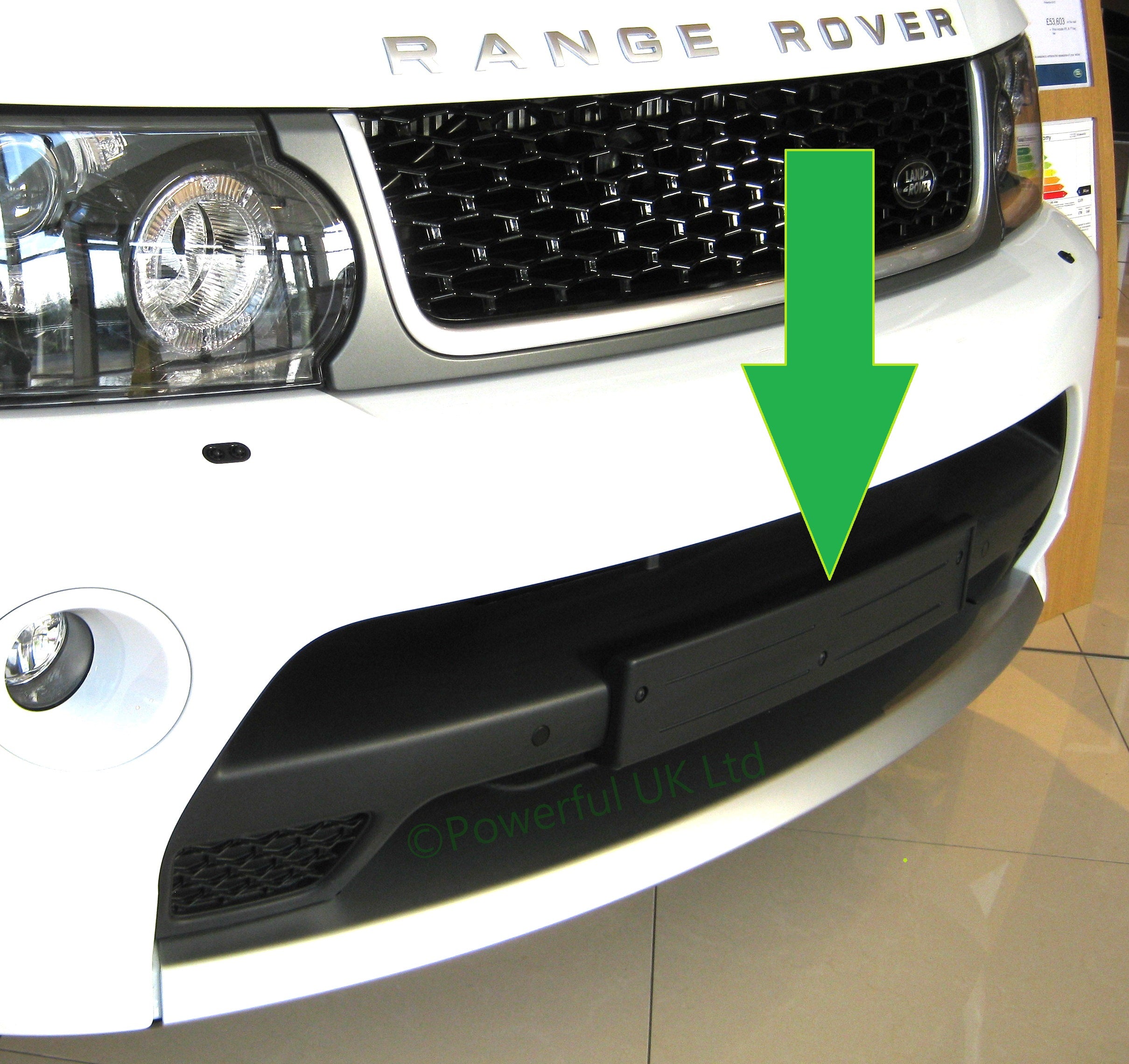 Front Number Plate Plinth (genuine) for Range Rover Sport 2010-13 ...