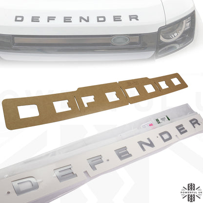 Bonnet Lettering - Satin Silver - for Land Rover Defender L663
