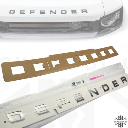 Bonnet Lettering - Noble Chrome - for Land Rover Defender L663
