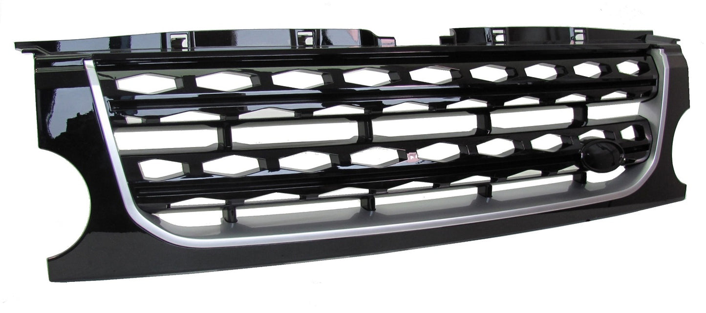 Front Grille for Land Rover Discovery 3 - Disco 4 look - Black / Silver / Black