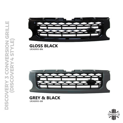 Front Grille for Land Rover Discovery 3 - Disco 4 look - Gloss Black