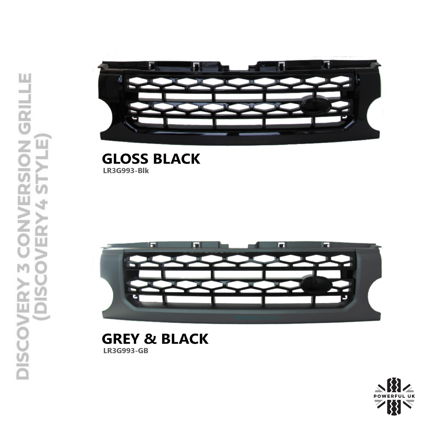 Front Grille for Land Rover Discovery 3 - Disco 4 look Grey / Black