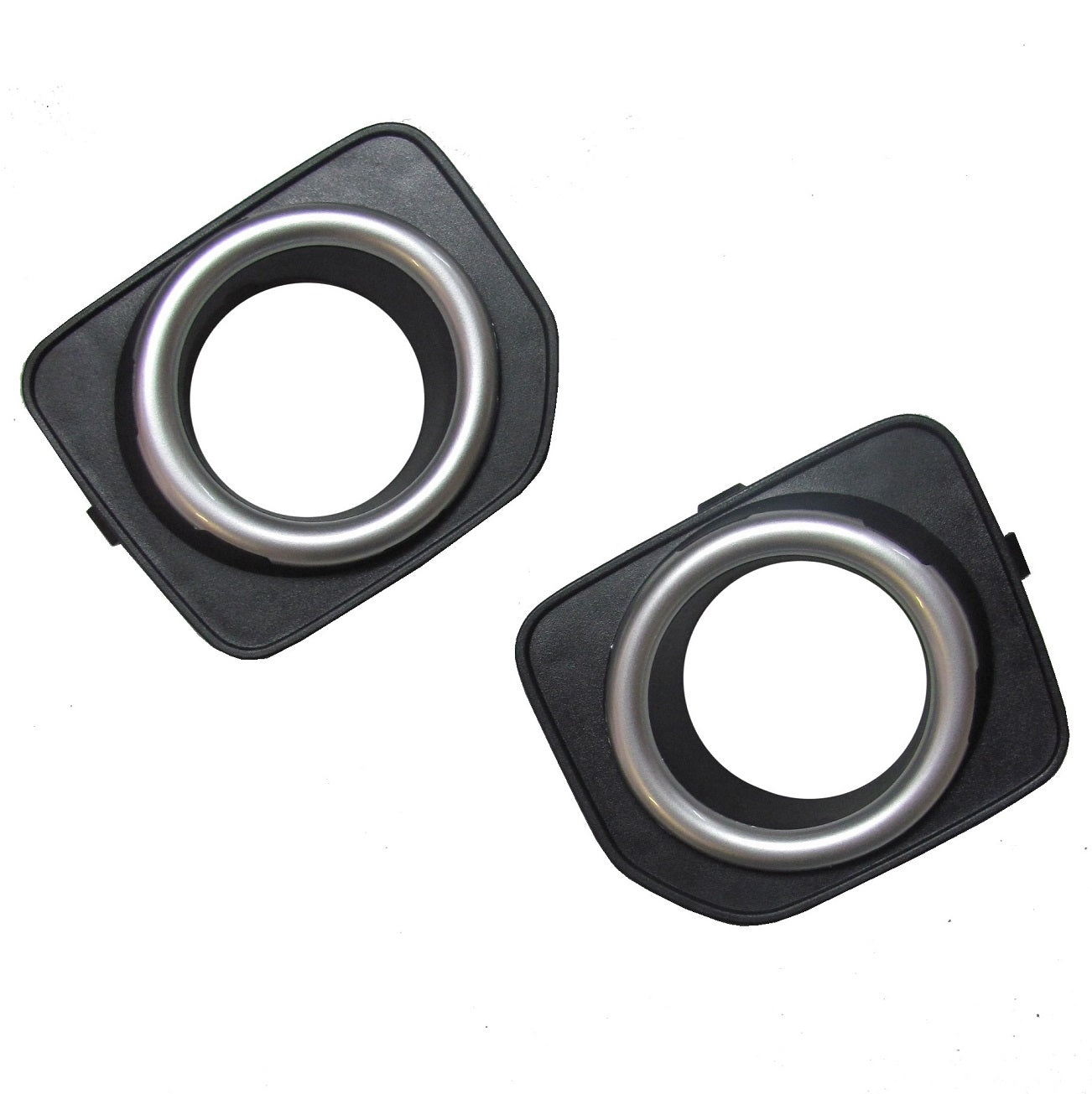 Front Bumper Fog Lamp Bezels - Black + Silver - for Land Rover Discovery 4 2014-16