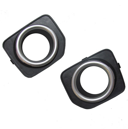 Front Bumper Fog Lamp Bezels - Black + Silver - for Land Rover Discovery 4 2014-16