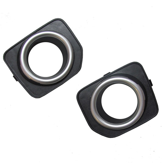 Front Bumper Fog Lamp Bezels - Black + Silver - for Land Rover Discovery 4 2014-16