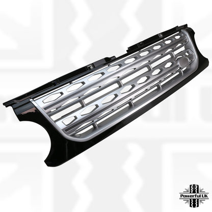 Front Grille "facelift look" - Black / Silver / Silver - for early Land Rover Discovery 4
