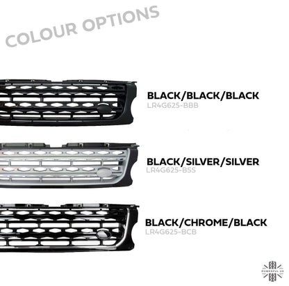 Front Grille - Black / Silver / Silver - for Land Rover Discovery 4 Facelift 2014 on