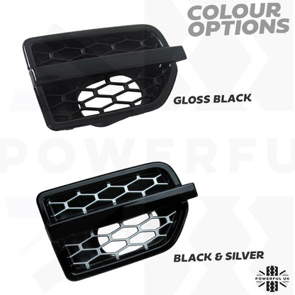 Side Vents - Black Silver - for Land Rover Discovery 4 - PAIR