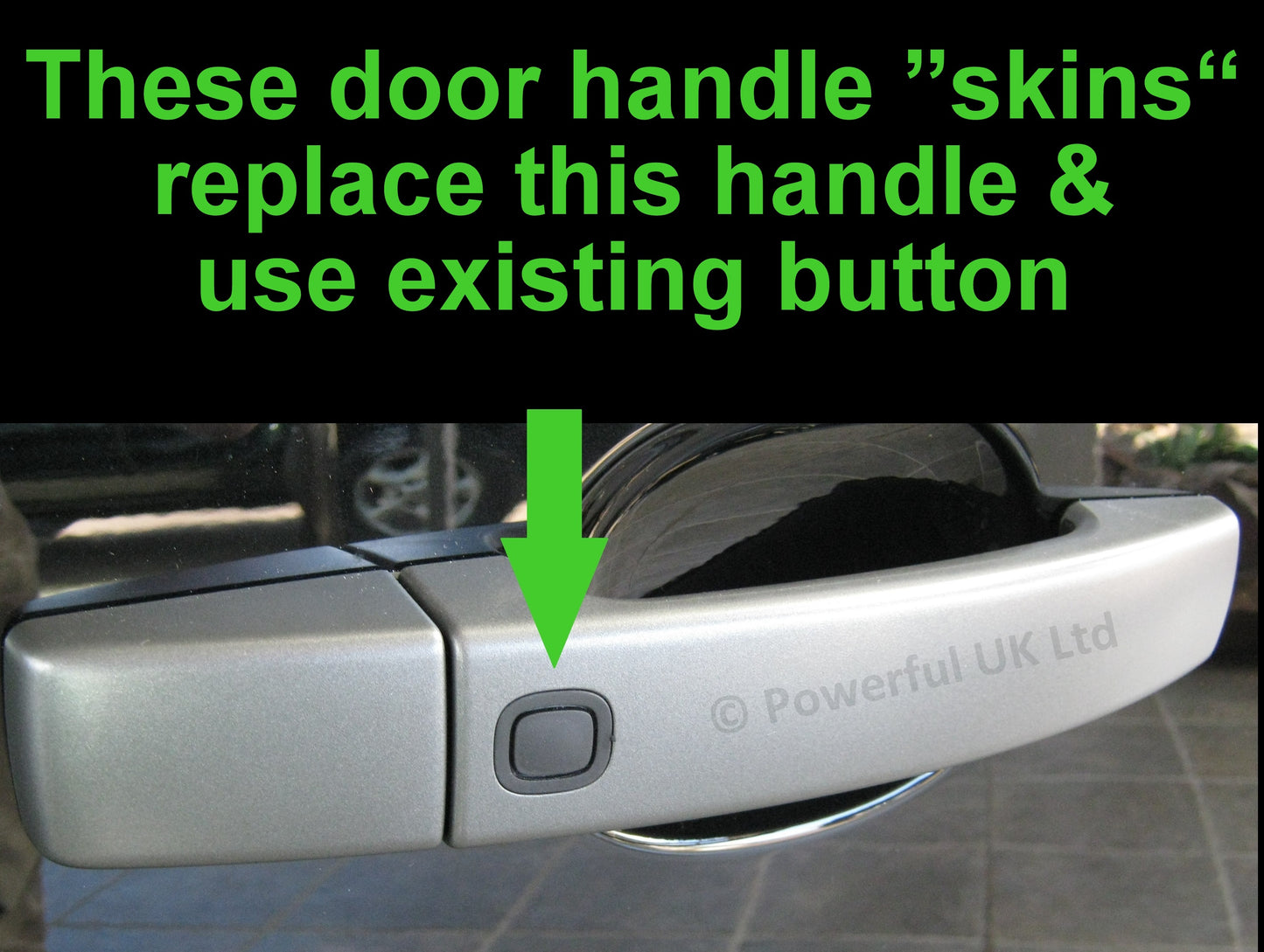 Door Handle 'Skins' for Land Rover Discovery 4 (with hole for button)  - Corris Grey