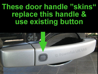 Door Handle 'Skins' for Land Rover Discovery 4 (with hole for button)  - Corris Grey