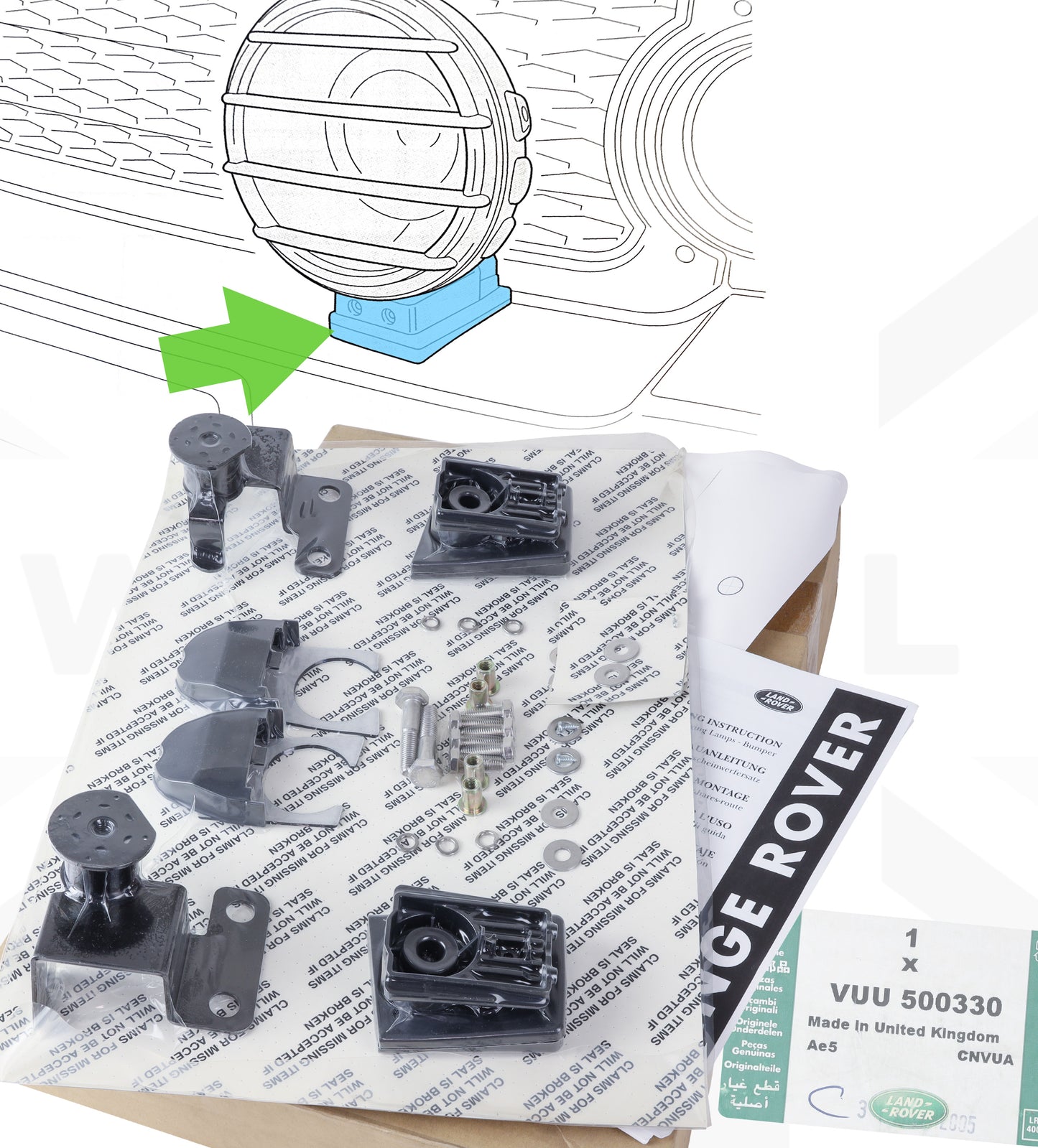 Genuine Spot Light Mounting Kit for Range Rover L322 2006