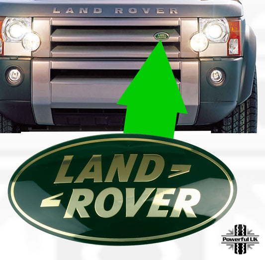 Genuine Front Grille Badge - Green & Gold - for Land Rover Discovery 3