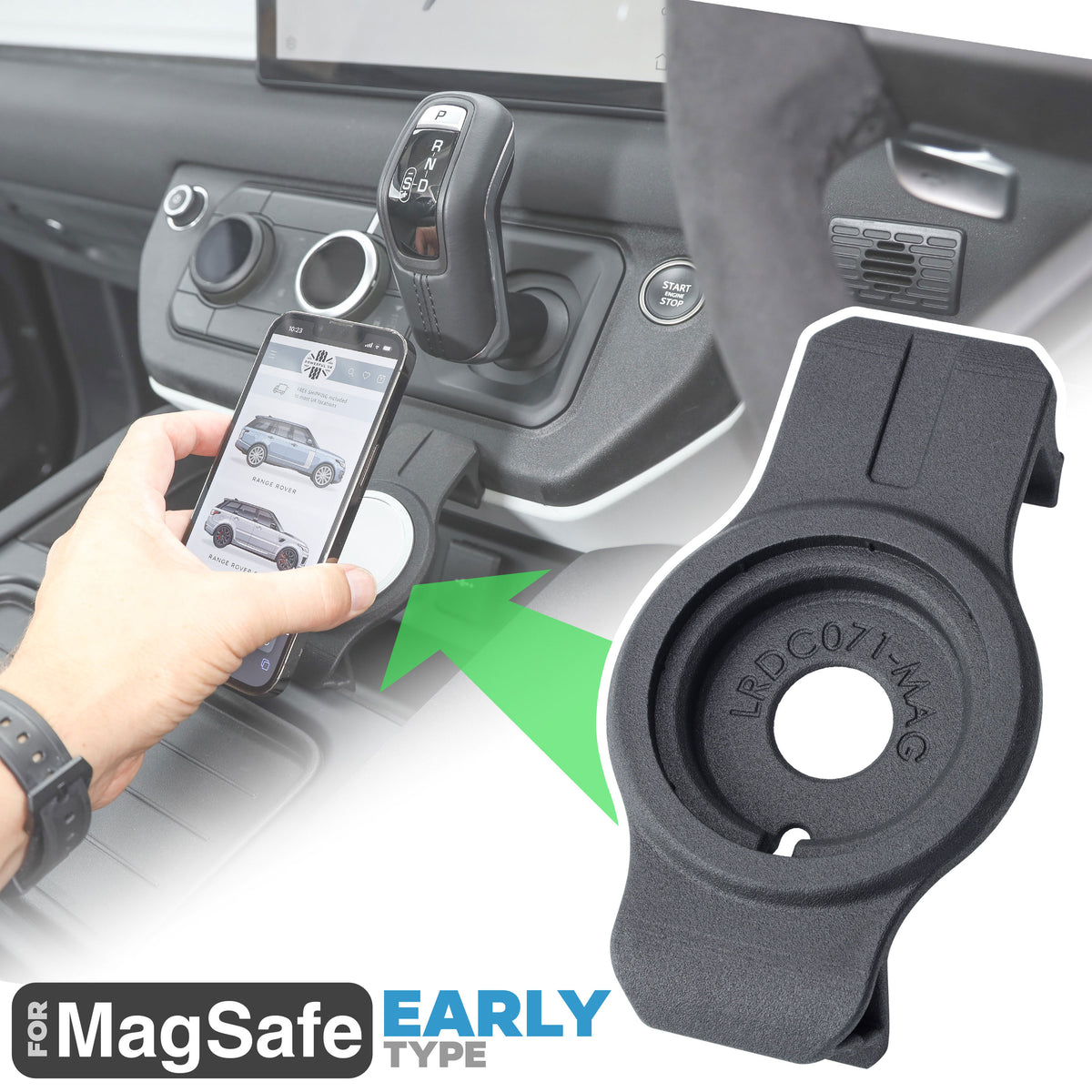 YNEI Magnetic Dashboard Phone Holder – Fits Land Rover Defender 2020-2023, Aluminum Alloy