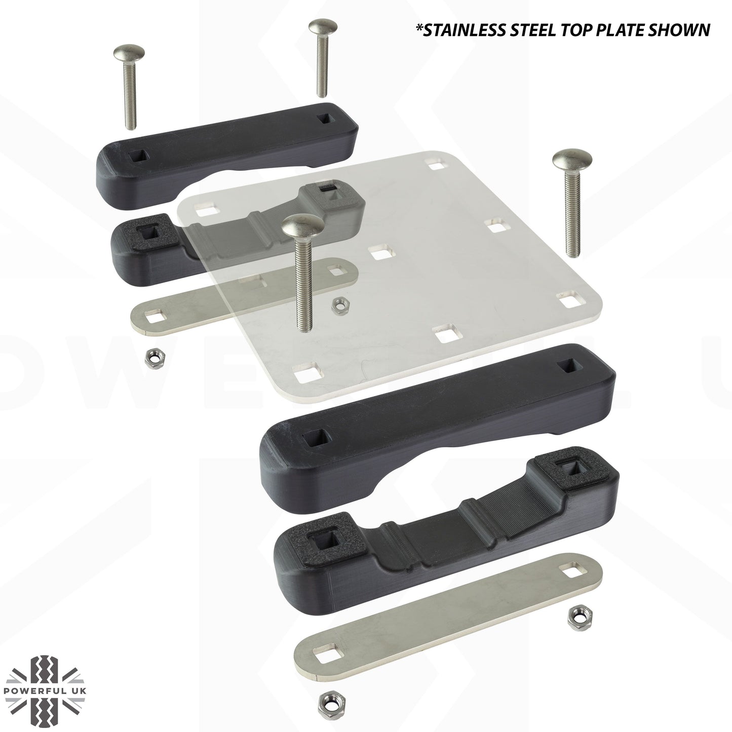 Roof Rack Antenna Mount Kit for Thule Cross Bars - Kit A - Zinc Plated Top
