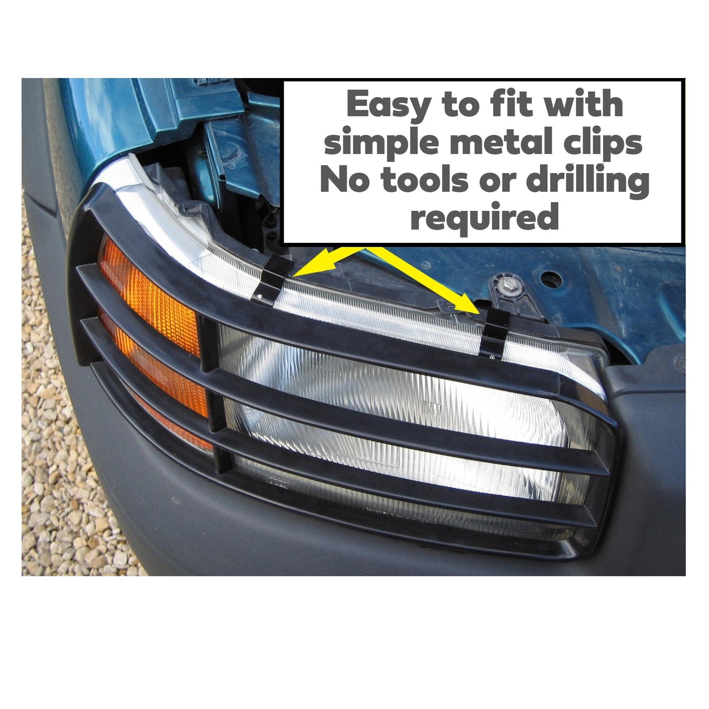 Front Light Guards - Black - for Land Rover Freelander 1 upto 2004