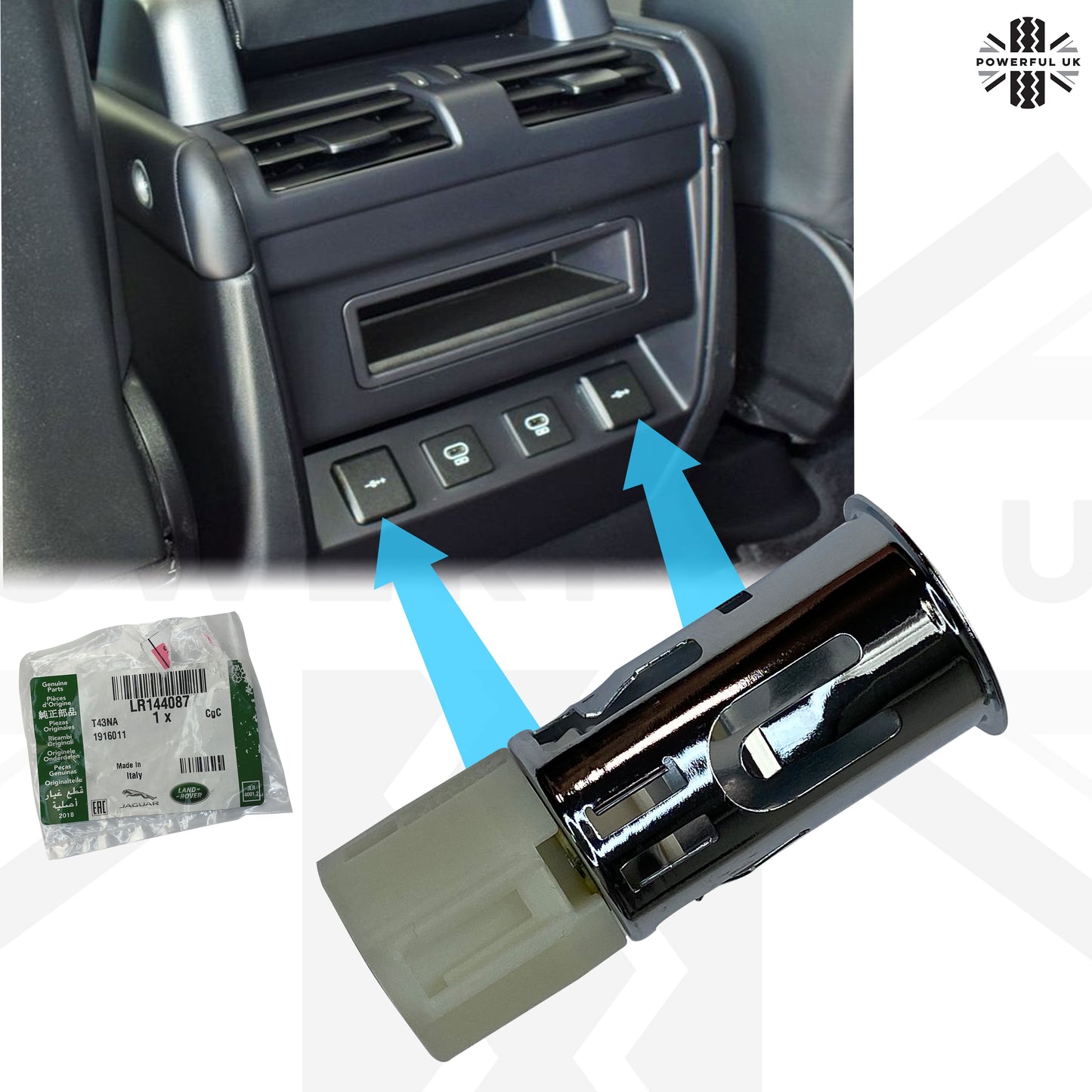 Genuine Interior Power Outlet Cigar Lighter Base for Land Rover Defender L663