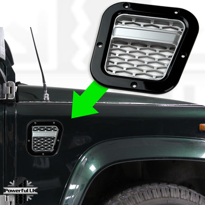 Side Vent - Black & Silver - for Land Rover Defender