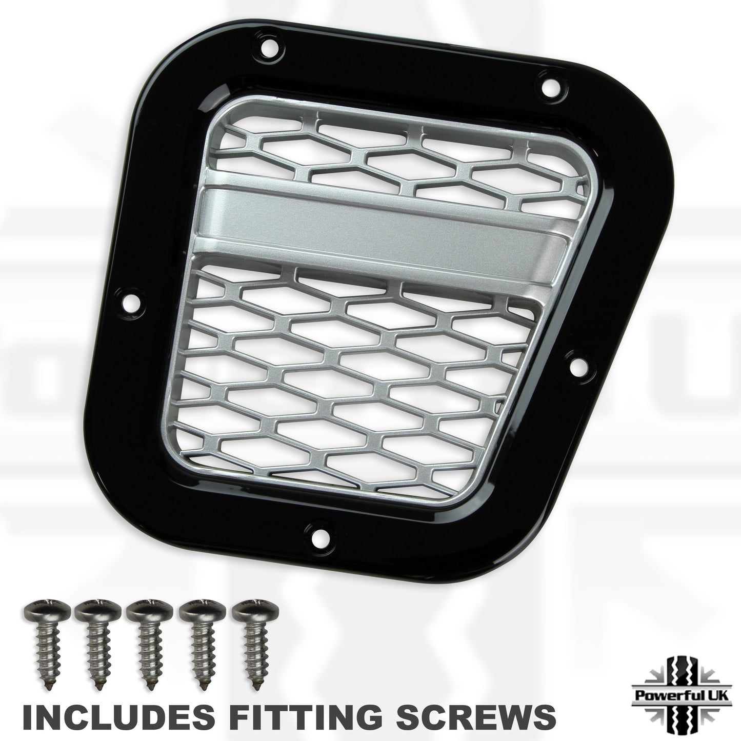 Side Vent - Black & Silver - for Land Rover Defender