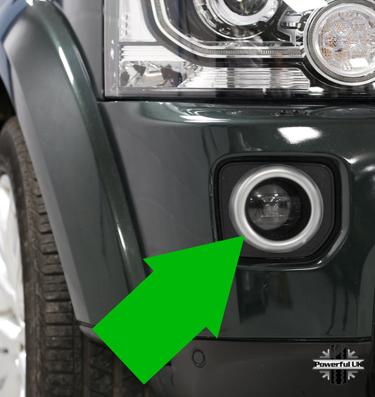 Front Bumper Fog Lamp Bezel covers - Silver - for Land Rover Discovery 4 2014-16