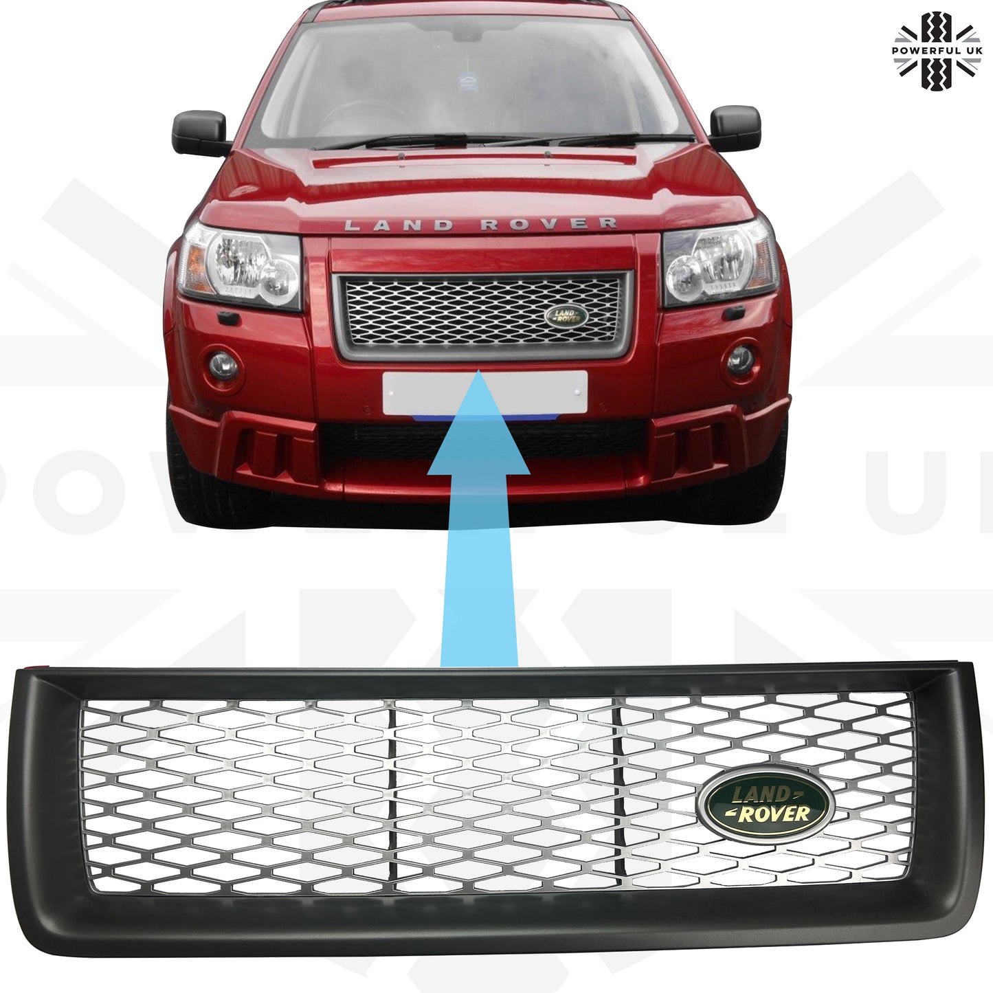 Genuine 'HST' Front Grille in Grey & Silver for Land Rover Freelander 2 (06-10)