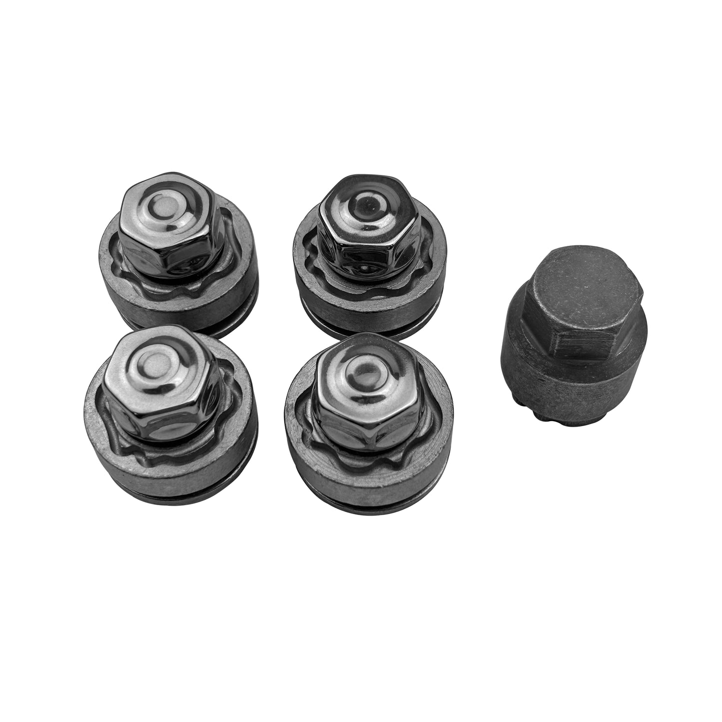 Genuine Locking Wheel Nut Key + 4x Locking Nuts Kit for Land Rover Defender L663