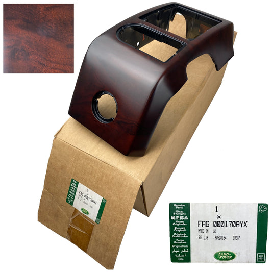 Dash End Panel (Left) - finished in Maroon Burr Walnut Wood - With Light for Range Rover L322