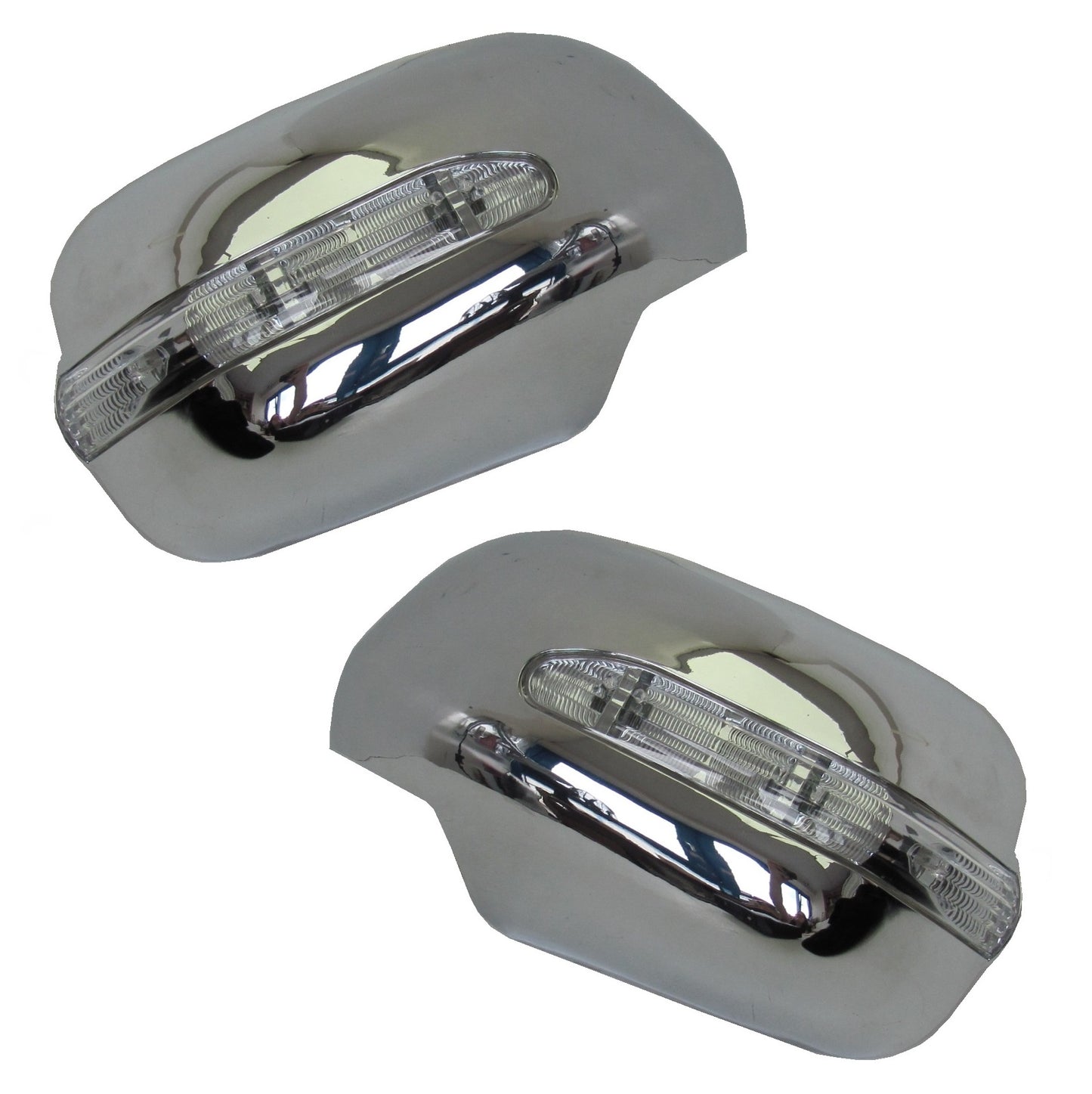 Mirror Covers with LED Indicator - Chrome - for Toyota Hilux MK6