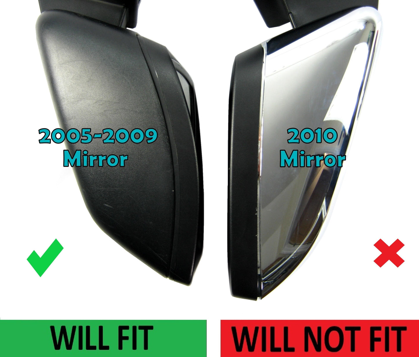 Top Half Mirror Covers for Land Rover Freelander 2 (07-09 Mirrors) - Stornoway Grey