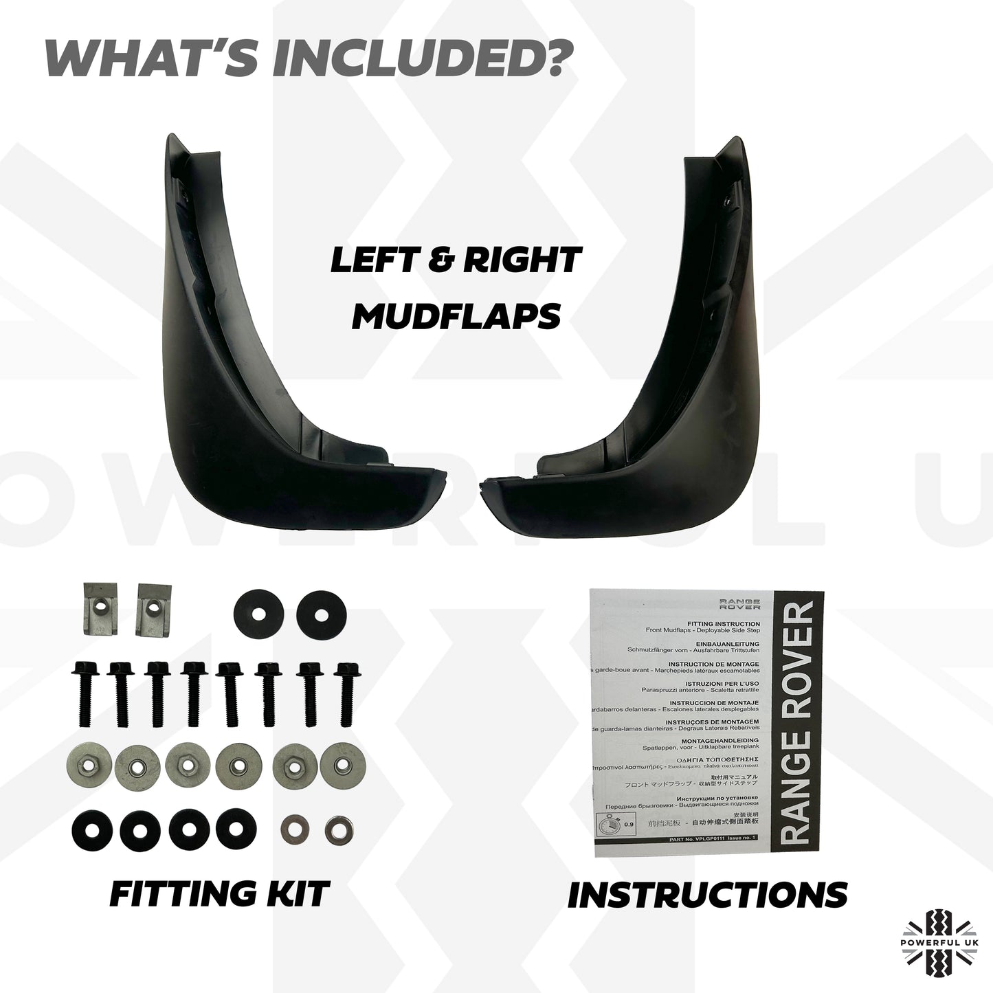 Genuine Front Mudflaps for Range Rover L405 with Deployable Side Steps