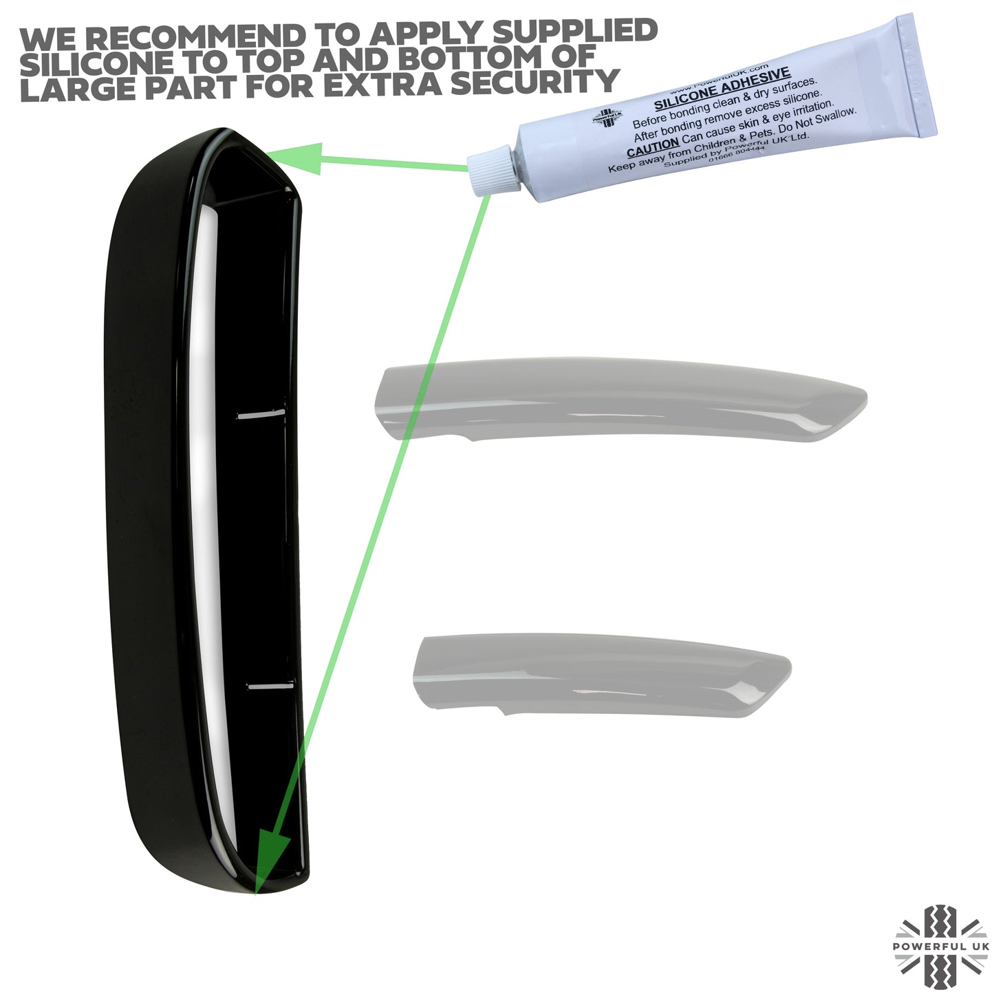 Front Bumper 6 pc Blade Kit - Gloss Black - for Land Rover Discovery 5 (2017-20)