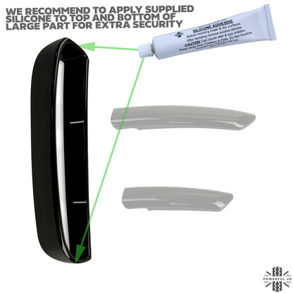 Front Bumper 6 pc Blade Kit - Gloss Black - for Land Rover Discovery 5 (2017-20)