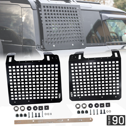 Molle Plate Kit - Black - Grid Design - PAIR - for Land Rover Defender L663 (90 Model)