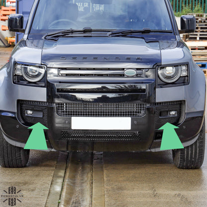 Fog Lamp Surround Grille for Land Rover Defender L663 - Gloss Black - PAIR