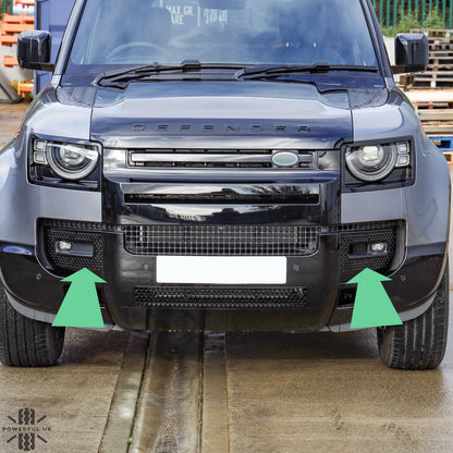 Fog Lamp Surround Grille for Land Rover Defender L663 - Gloss Black - PAIR