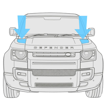 Genuine 2026MY Bonnet Trim for Land Rover Defender L663 - TAKE OFF - Gloss Black - PAIR