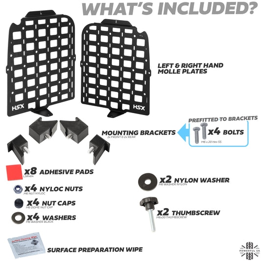 Interior Side Molle Plate for Land Rover Defender 110 - Pair
