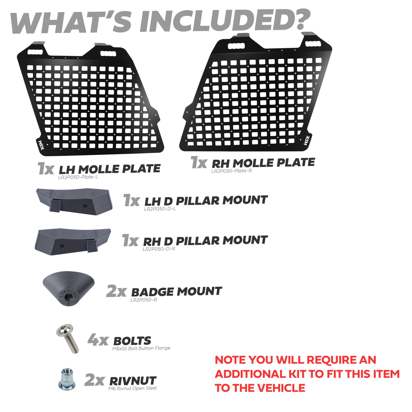 Molle Plate Kit for Land Rover Freelander 2 - Pair