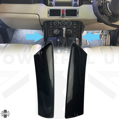 Centre Console Dash Pillars Black Carbon for Range Rover L322 - Pair