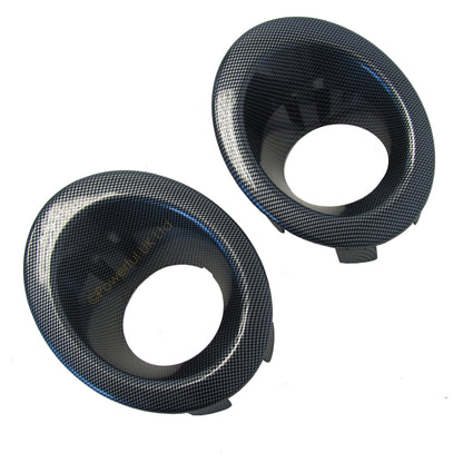 Front Bumper Fog Lamp Bezels in Carbon Effect for Land Rover Freelander 2 - PAIR