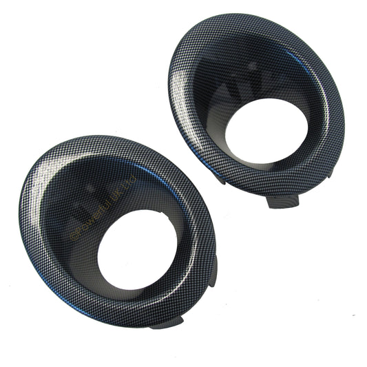 Front Bumper Fog Lamp Bezels in Carbon Effect for Land Rover Freelander 2 - PAIR