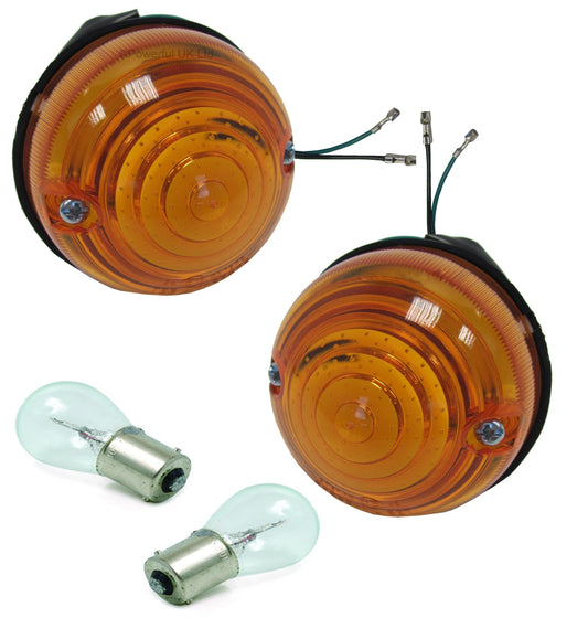 Front / Rear Orange Indicator Light Lamp Kit for original Land Rover Defender - Early Type