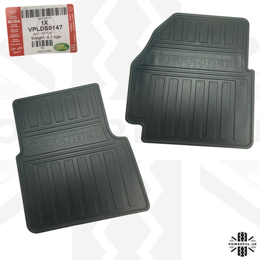 Genuine Front Rubber Floor Mats for the Land Rover Defender 2012 - 2016