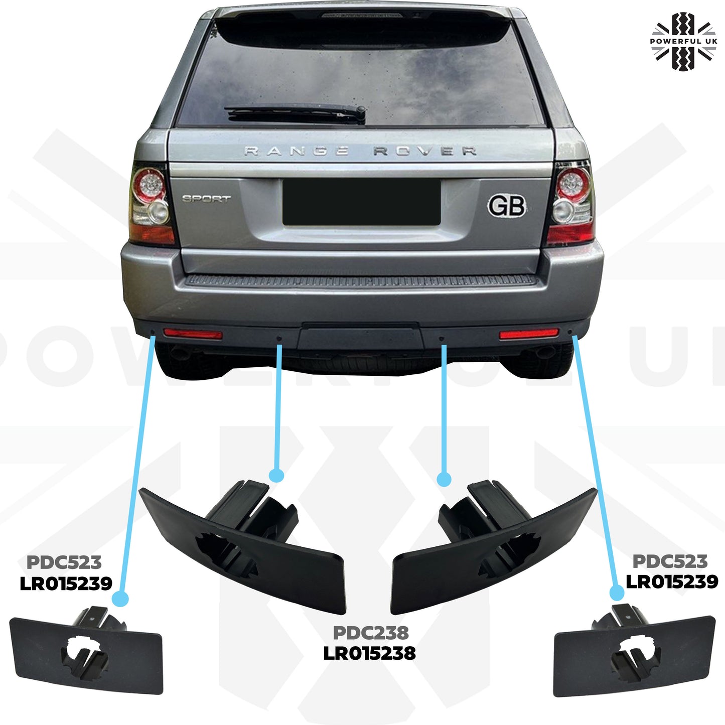 Genuine Parking Sensor Holders for Front & Rear Bumpers for Range Rover Sport L320 - Pair