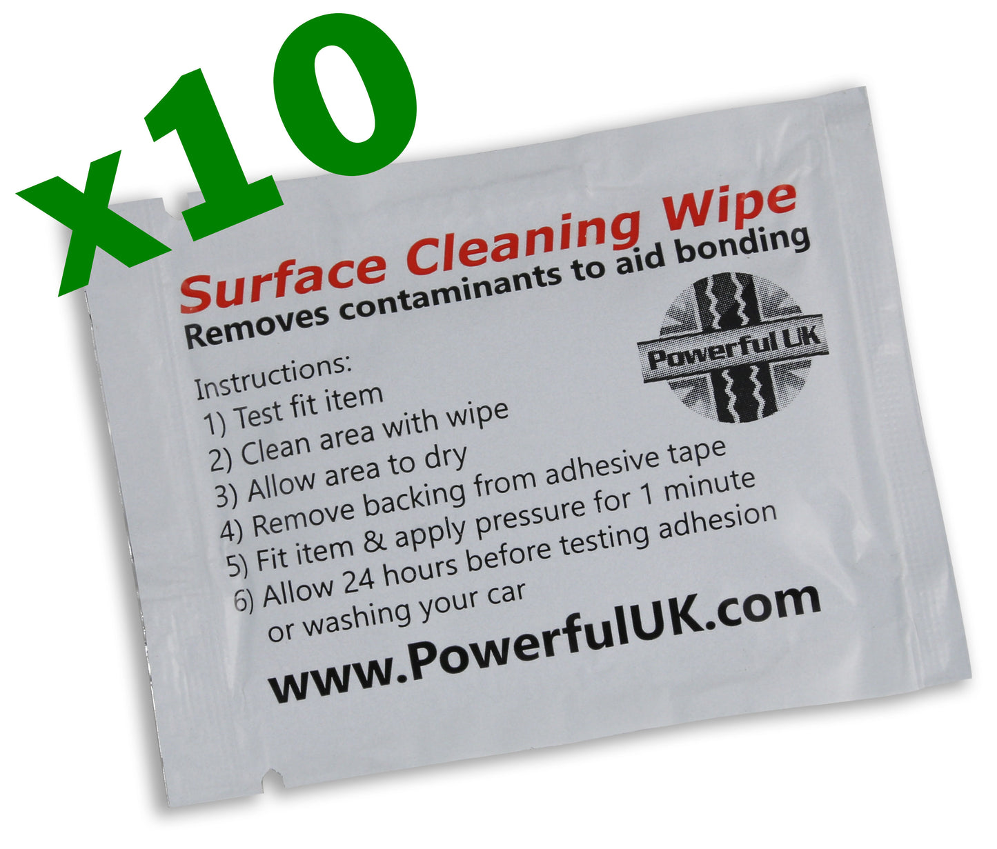 Pack of 10 TESA Solvent Surface Cleaner Wipes