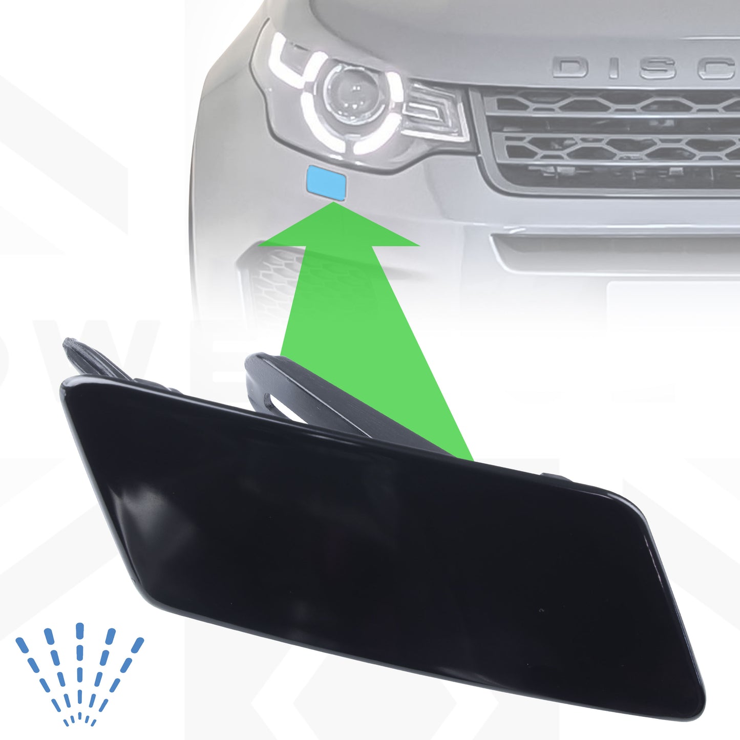 Headlight Washer Cover for Land Rover Discovery Sport 2015-19 with Power Wash - Right