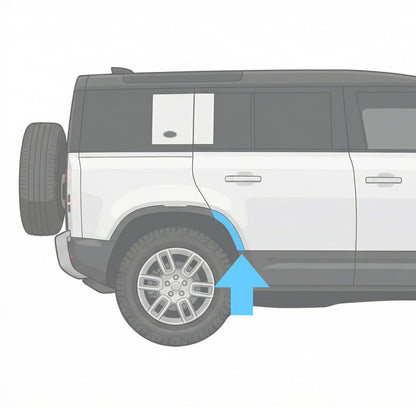 Wheel Arch Section - Standard Width - Rear Right (R2) for Land Rover Defender L663(110 & 130) - Textured Black
